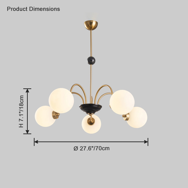 Diff Art Deco Frosted Glass Globe Chandelier-DF2304