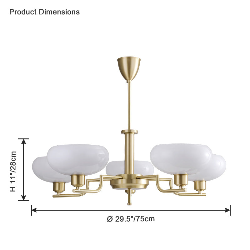 Diff 1920s Milk Glass Chandelier-DF2301