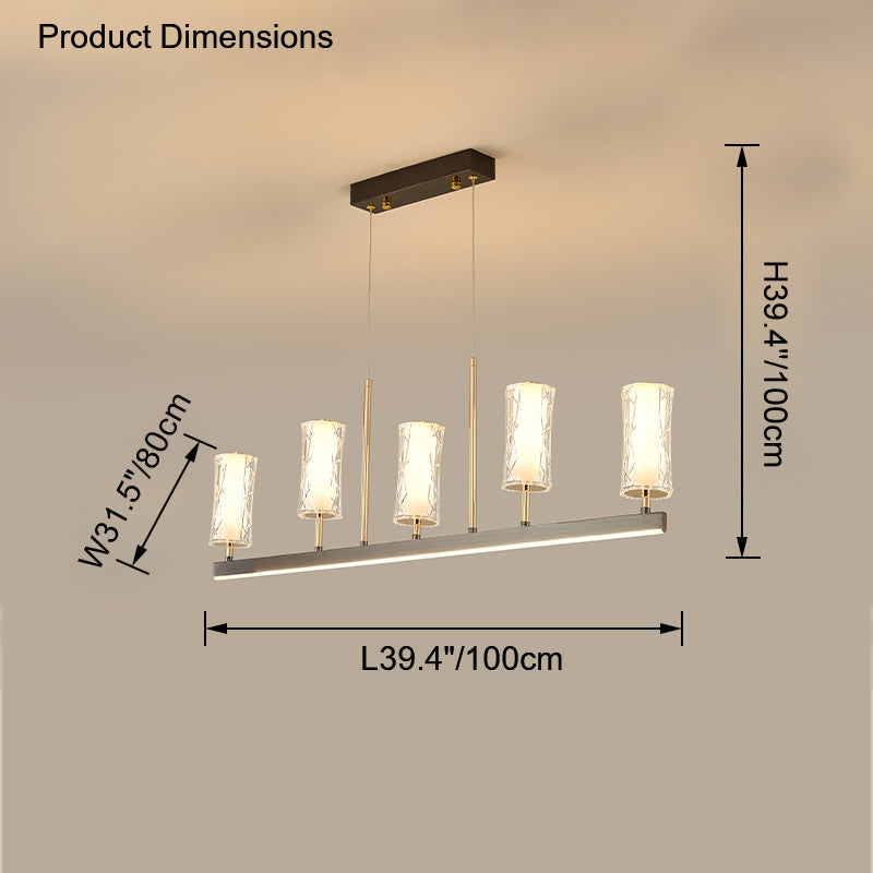 Diff Black and Gold Pillar Candle Linear Chandelier-DF2278