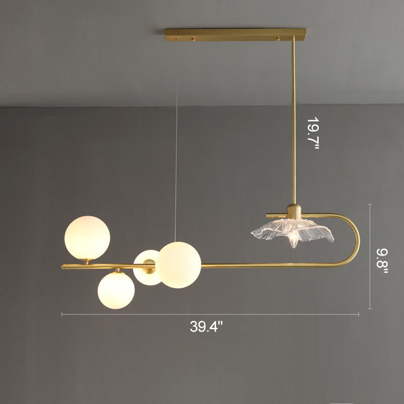 Diff Linear Glass Bubble Brass Chandelier-DF2252