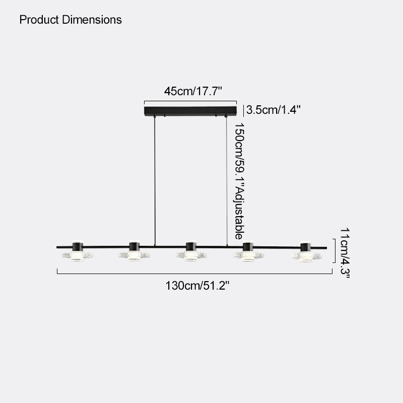 Diff Black Linear Chandelier-DF2222