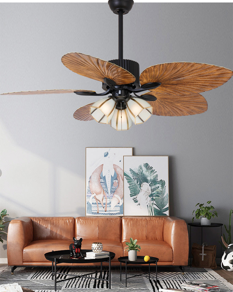 Diff 52" Tropical Leaf Ceiling Fan Chandelier-DF5012