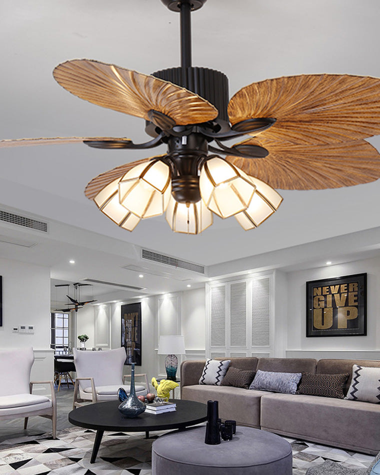 Diff 52" Tropical Leaf Ceiling Fan Chandelier-DF5012