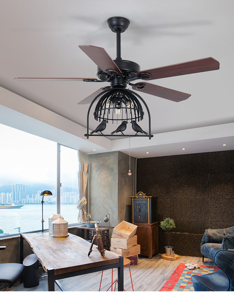 Diff 52" Reversible Cage Ceiling Fan Chandelier-DF5022