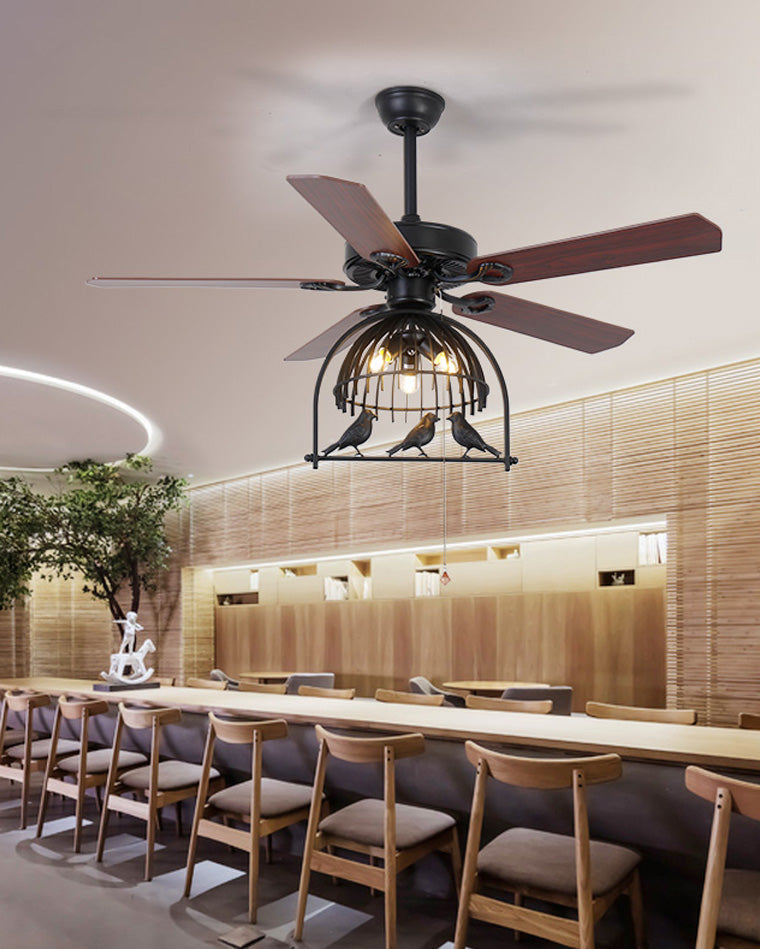 Diff 52" Reversible Cage Ceiling Fan Chandelier-DF5022
