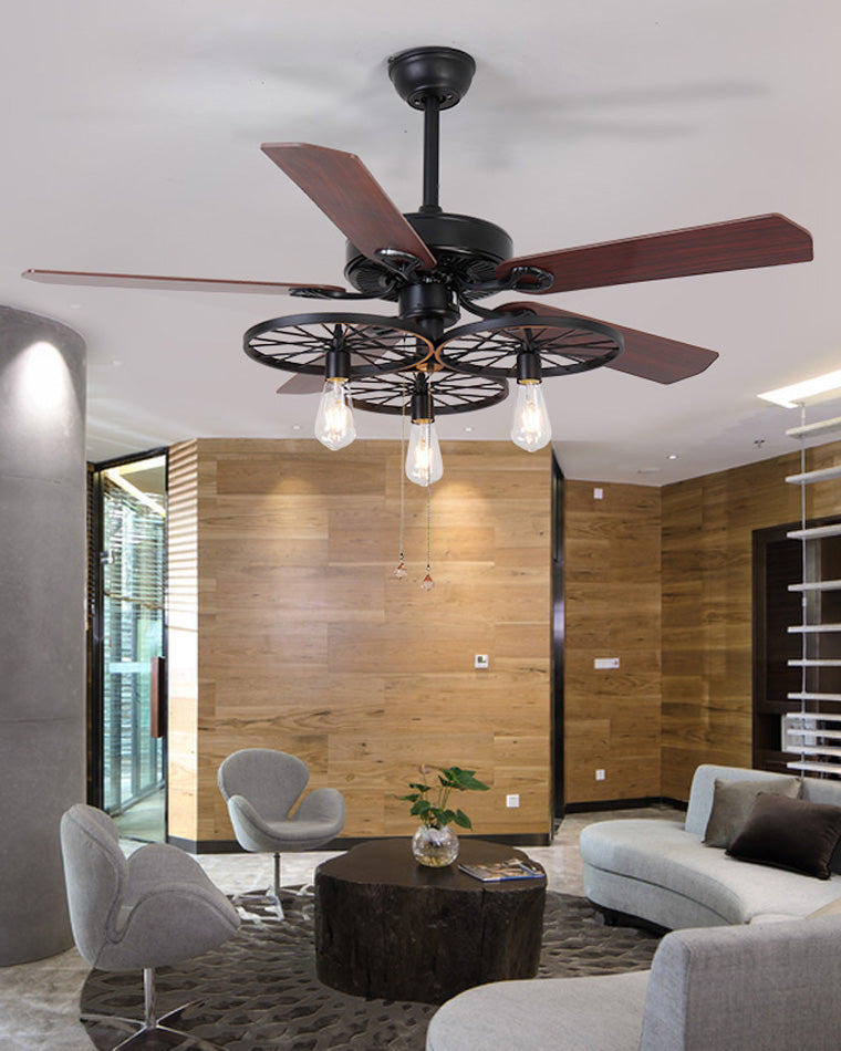 Diff 52" Industrial Ceiling Fan Chandelier-DF5023