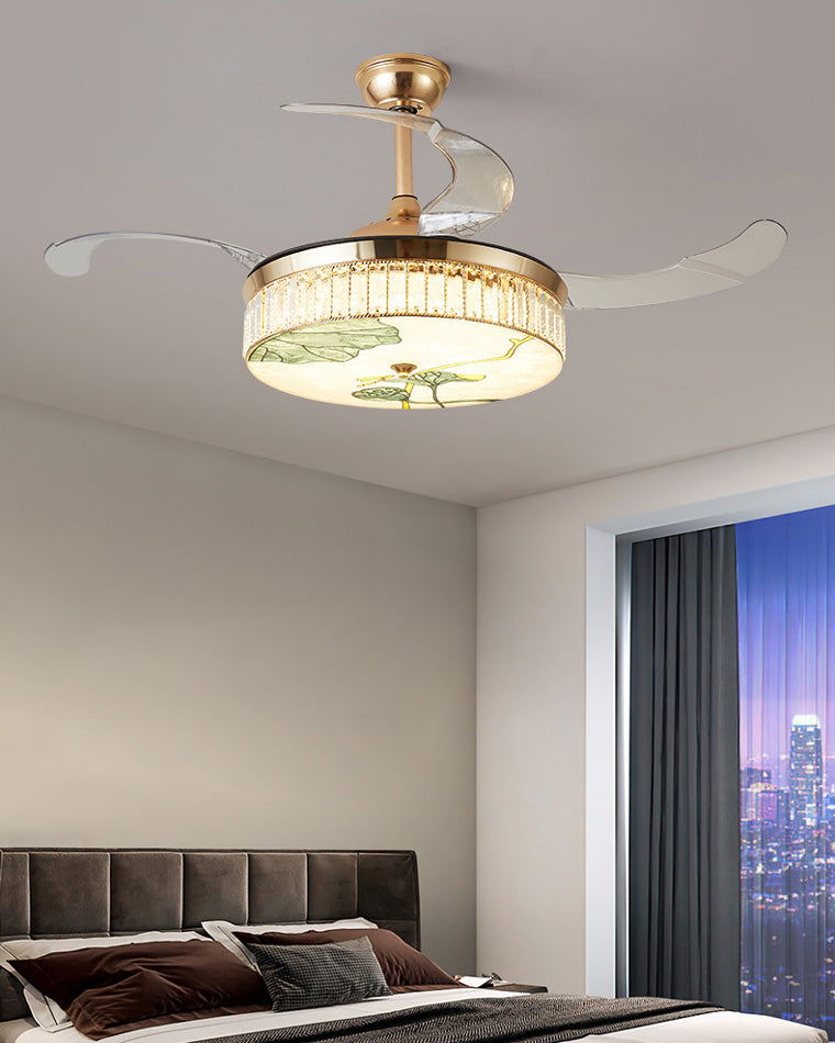 Diff 42" Acrylic Hugger Ceiling Fan with Dimmable Light-DF5026