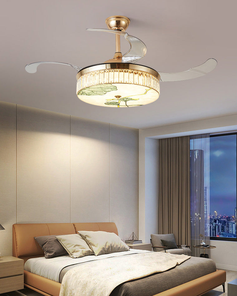 Diff 42" Acrylic Hugger Ceiling Fan with Dimmable Light-DF5026