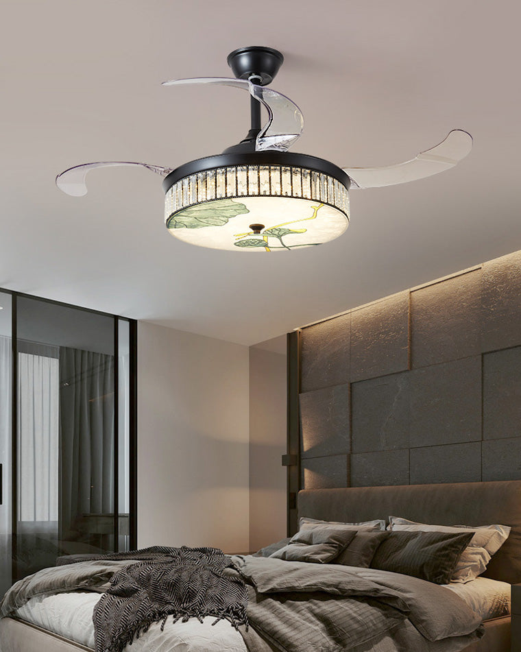 Diff 42" Acrylic Hugger Ceiling Fan with Dimmable Light-DF5026