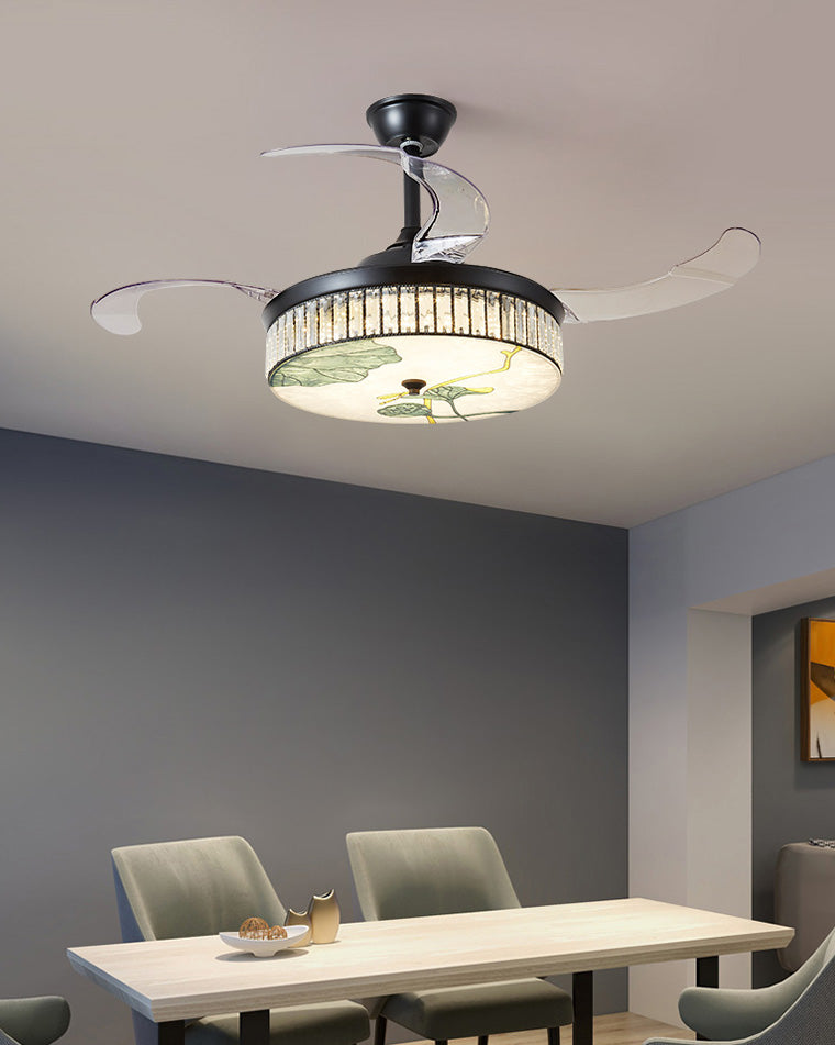 Diff 42" Acrylic Hugger Ceiling Fan with Dimmable Light-DF5026
