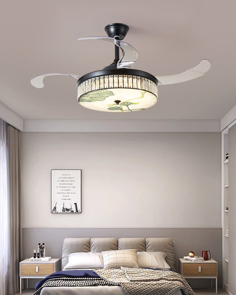 Diff 42" Acrylic Hugger Ceiling Fan with Dimmable Light-DF5026