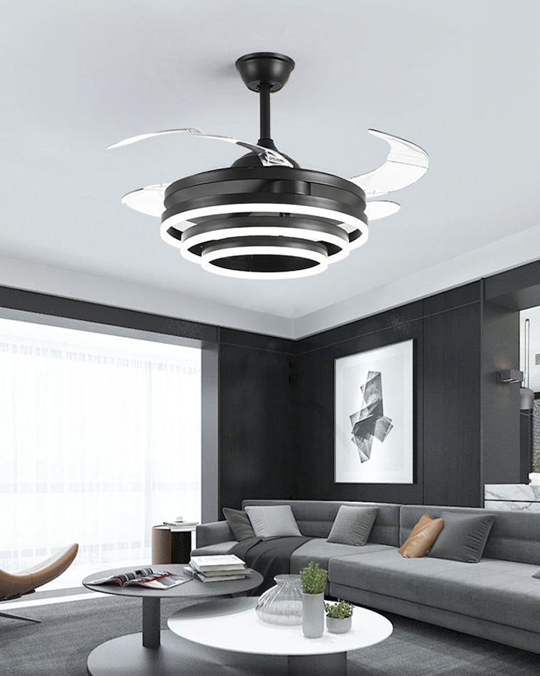 Diff 42" Hugger Ceiling Fan Chandelier with Remote-DF5028
