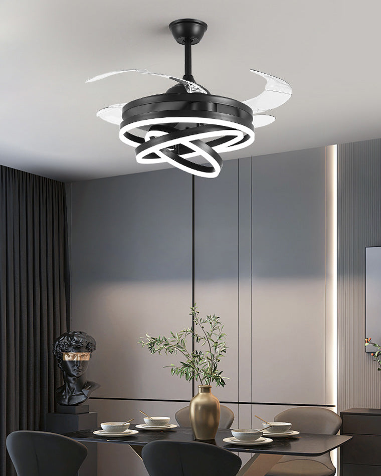 Diff 42" Hugger Ceiling Fan Chandelier with Remote-DF5028