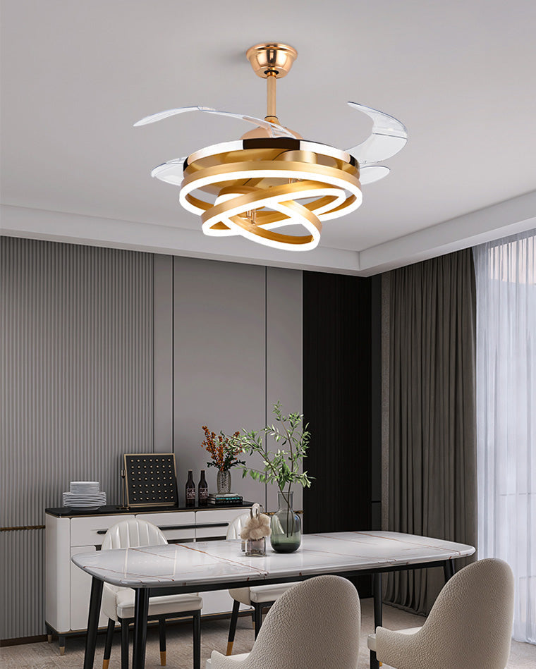 Diff 42" Hugger Ceiling Fan Chandelier with Remote-DF5028
