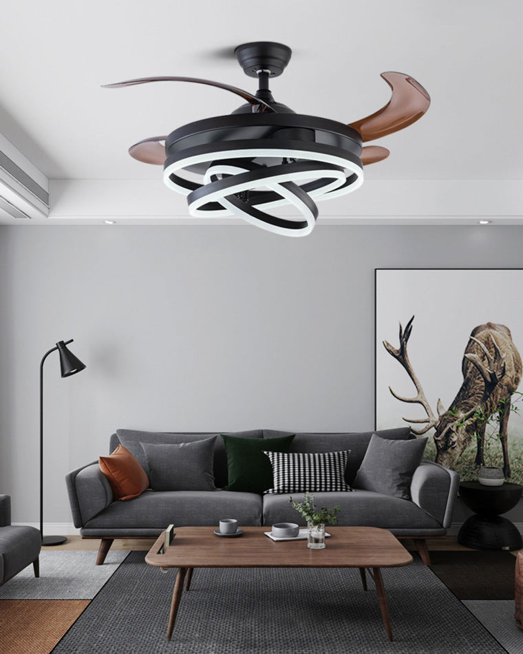 Diff 42" Hugger Ceiling Fan Chandelier with Remote-DF5028