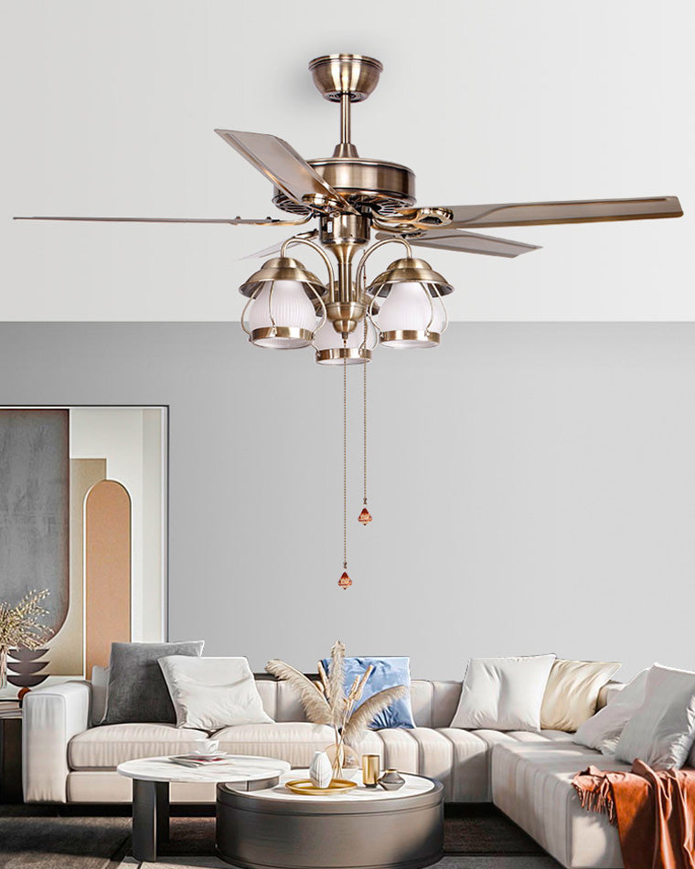 Diff 52" Vintage Reversible Slimline Ceiling Fan Chandelier-DF5031