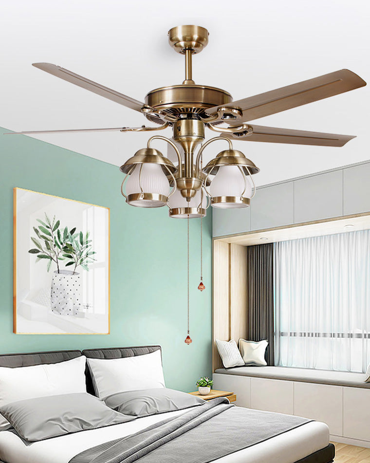 Diff 52" Vintage Reversible Slimline Ceiling Fan Chandelier-DF5031