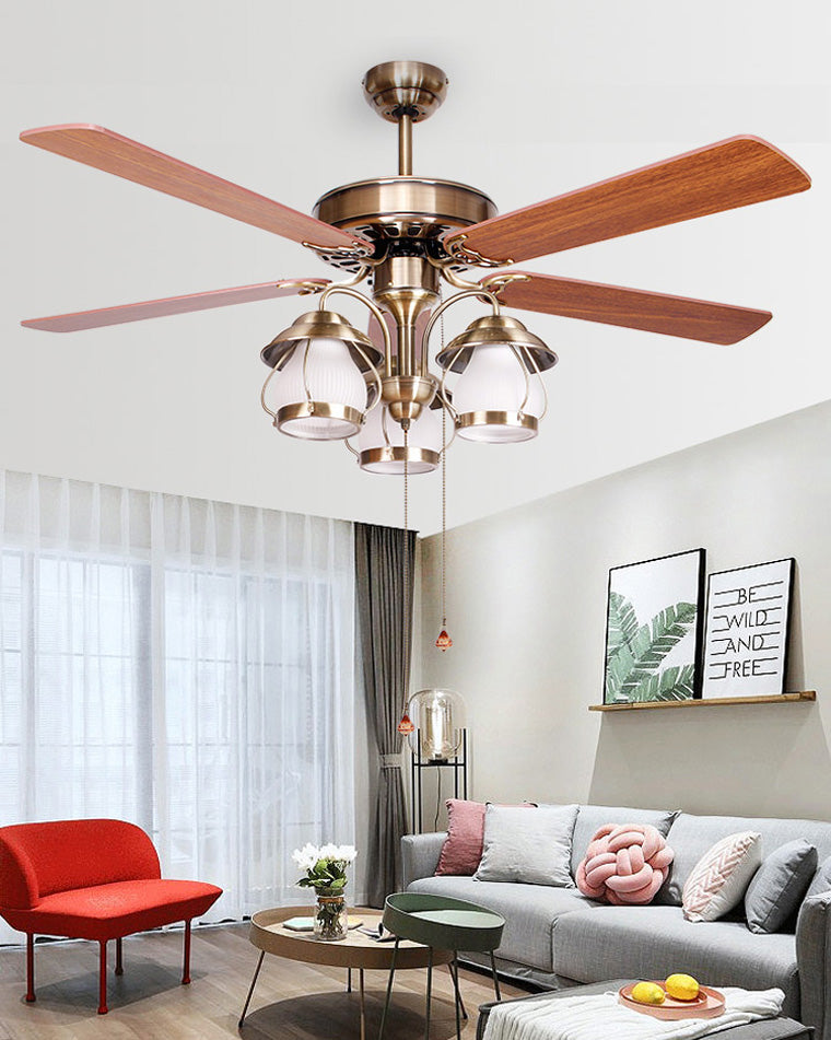 Diff 52" Vintage Reversible Slimline Ceiling Fan Chandelier-DF5031