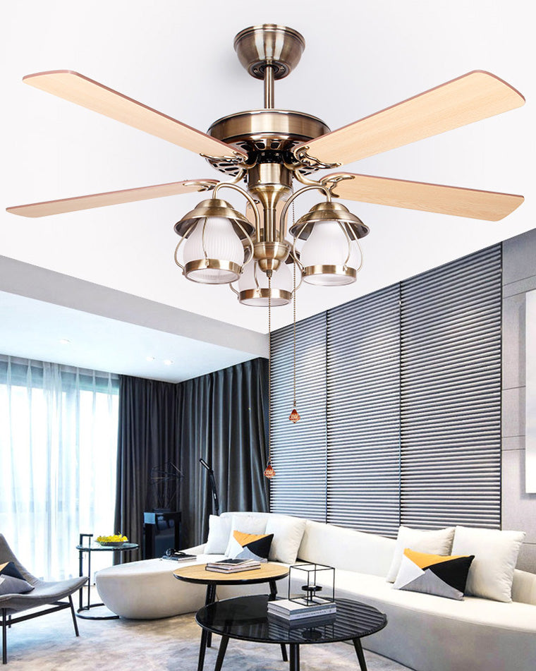Diff 52" Vintage Reversible Slimline Ceiling Fan Chandelier-DF5031