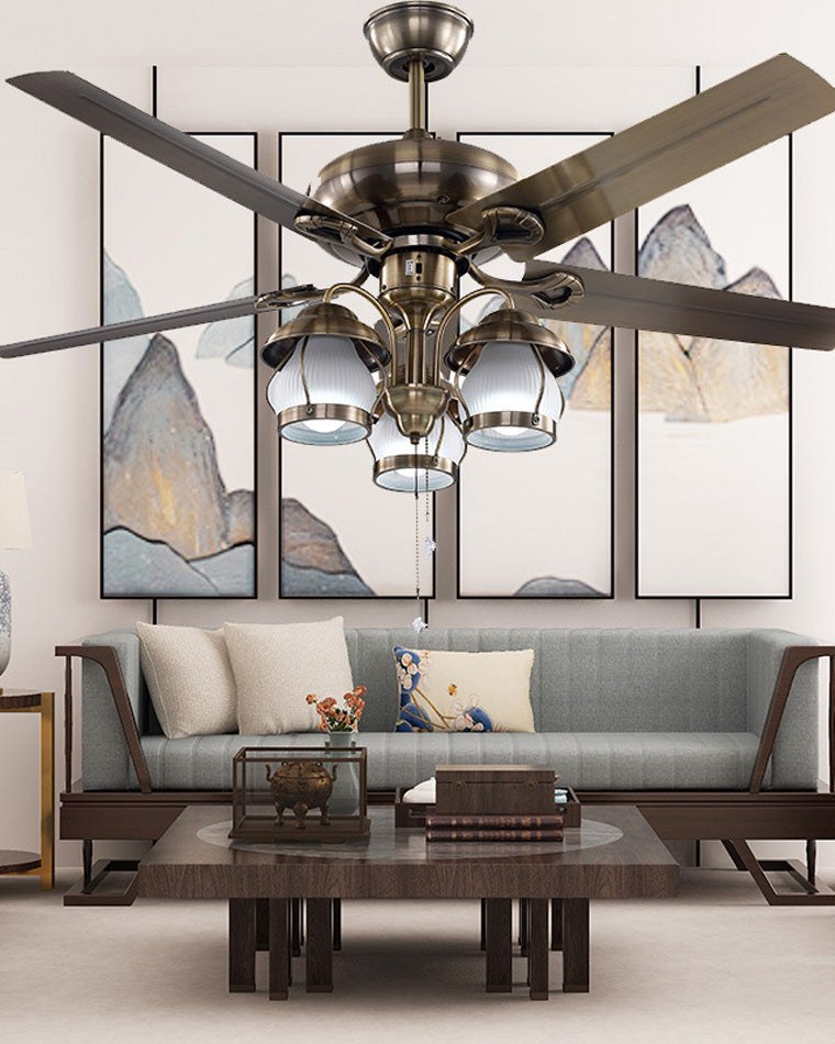 Diff 52" Vintage Reversible Slimline Ceiling Fan Chandelier-DF5031