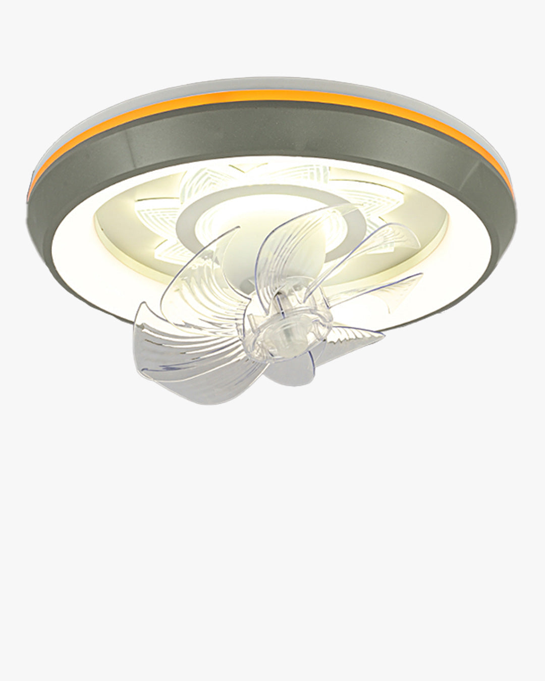 Diff Remote Oscillating Small Flush Mount Ceiling Fan with Dimmable Light-DF5041