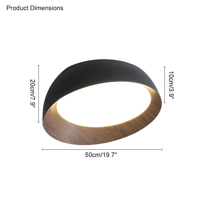 Diff Wood Grain Asymmetrical Flush Mount Ceiling Light-DF1016