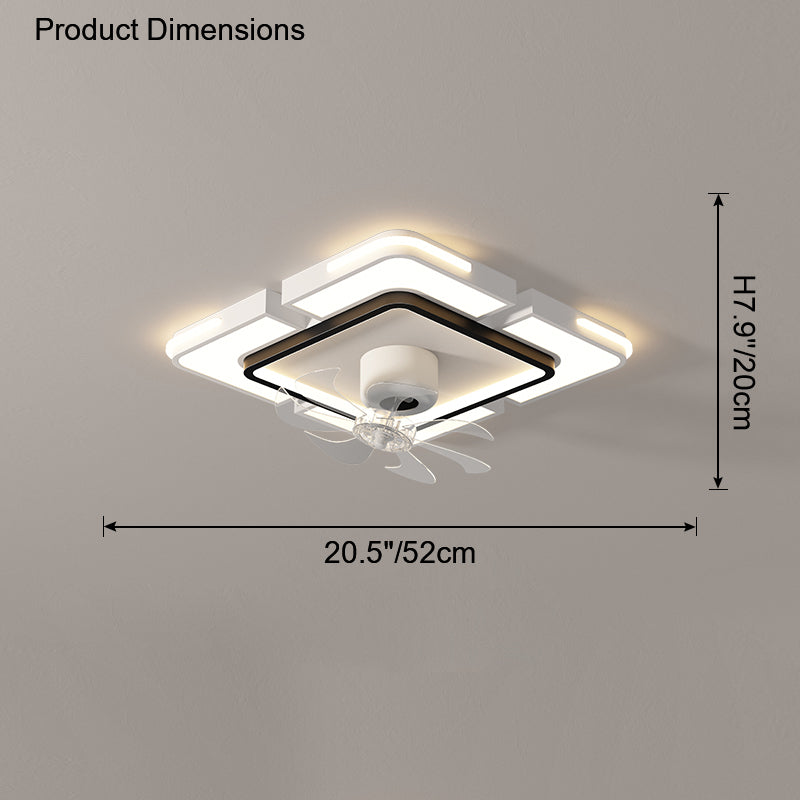 Diff Low Profile Flush Mount Ceiling Fan with Dimmable Light-DF5061