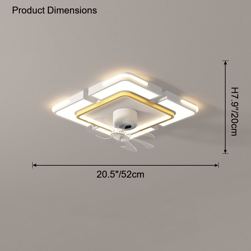 Diff Low Profile Flush Mount Ceiling Fan with Dimmable Light-DF5061