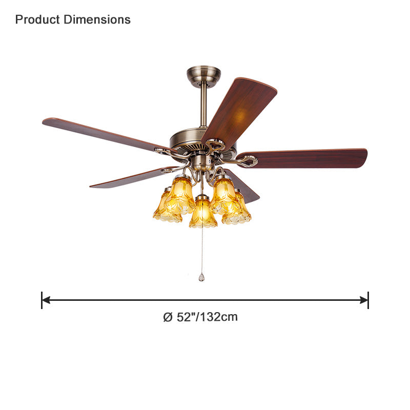 Diff 42"/52" Ceiling Fan Chandelier with Pull Chain-DF5018