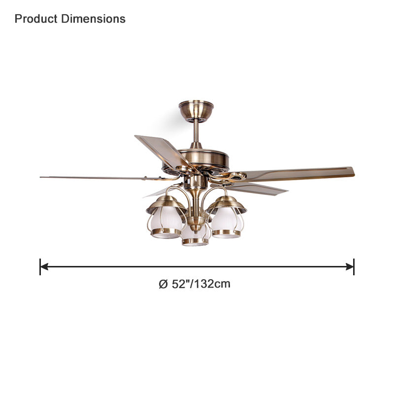 Diff 52" Vintage Reversible Slimline Ceiling Fan Chandelier-DF5031