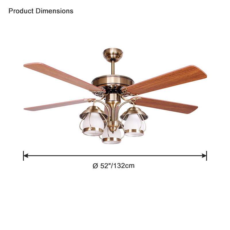 Diff 52" Vintage Reversible Slimline Ceiling Fan Chandelier-DF5031