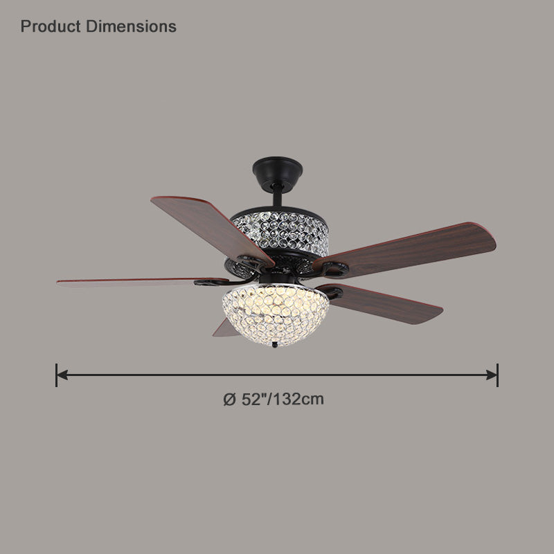 Diff 52" Vintage Slimline Glass Ceiling Fan Chandelier-DF5033