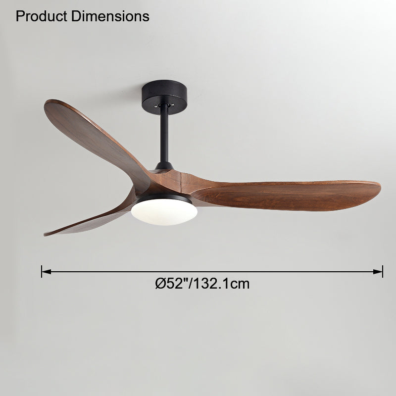 Diff 52" Propeller Wood Ceiling Fan with Dimmable Light-DF5008