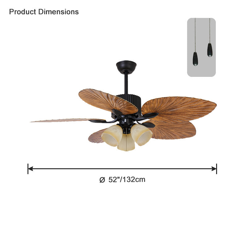 Diff 52" Tropical Leaf Ceiling Fan Chandelier-DF5012