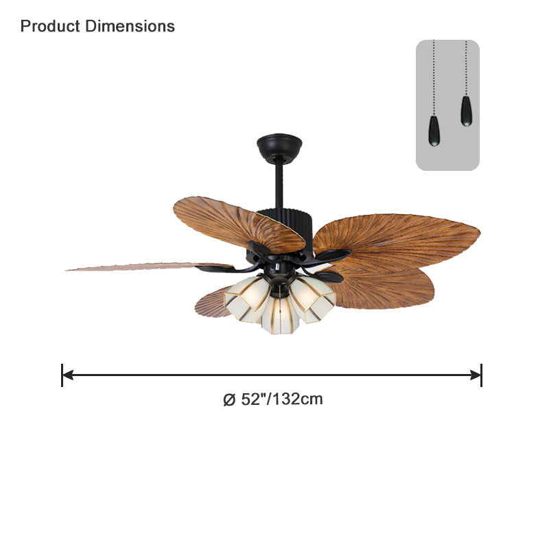 Diff 52" Tropical Leaf Ceiling Fan Chandelier-DF5012