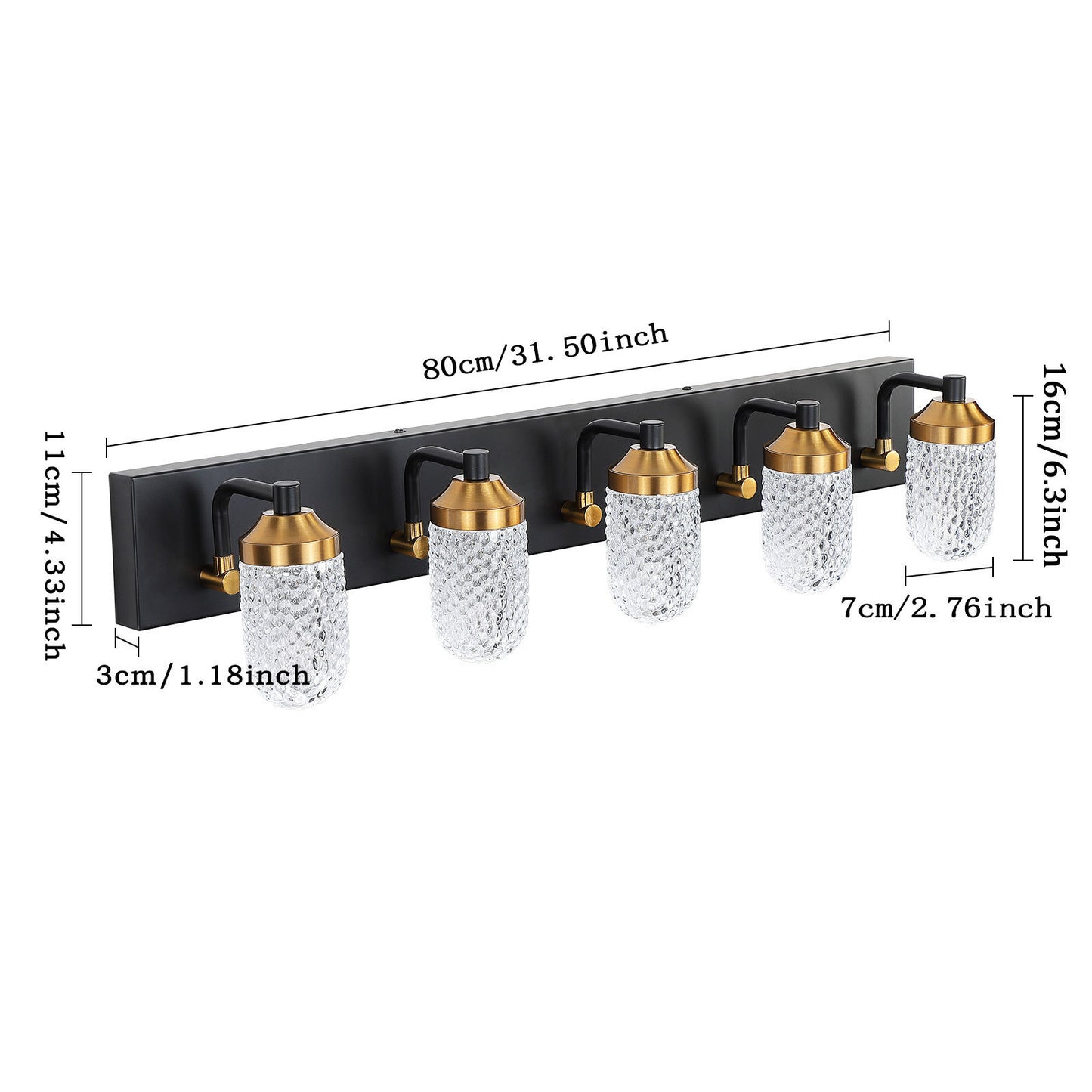 Vanity Lights With 5 LED Bulbs For Bathroom Lighting-DG2047