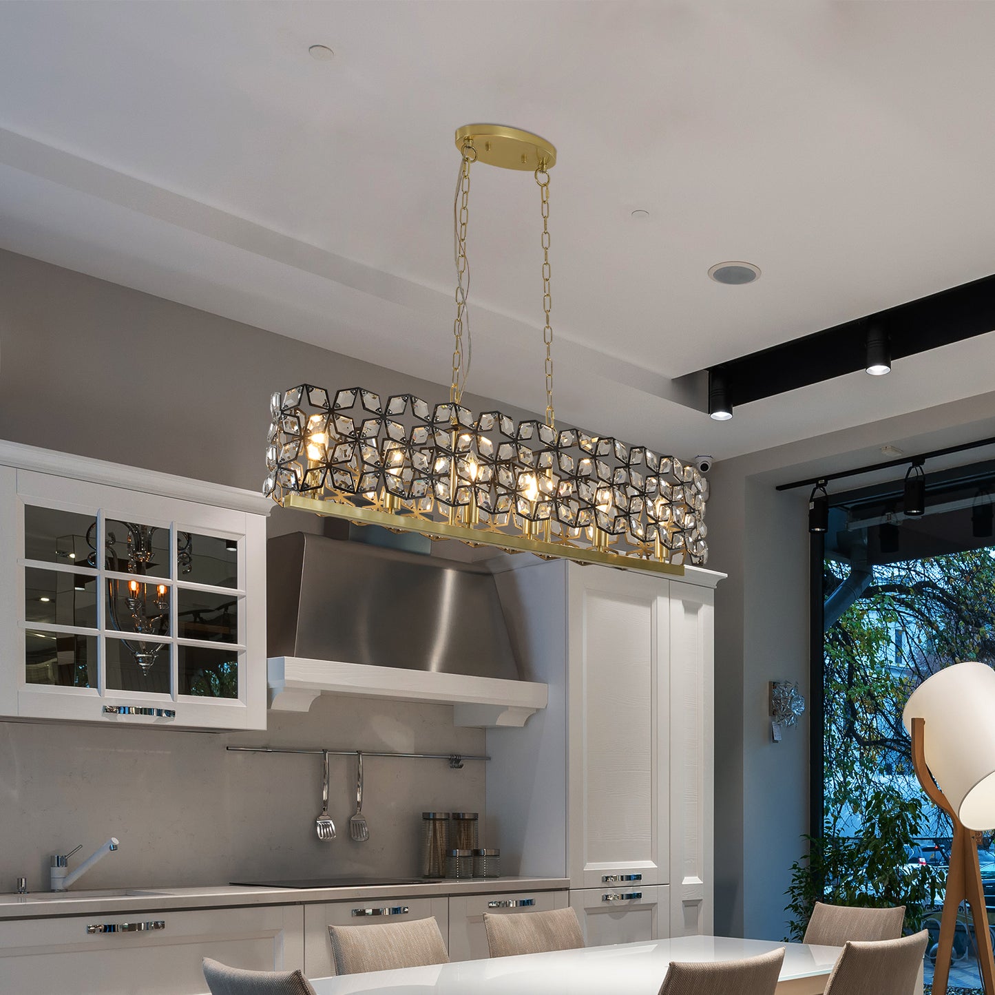 Modern Luxury Champagne Gold Oval Crystal ceiling chandelier -DG2034