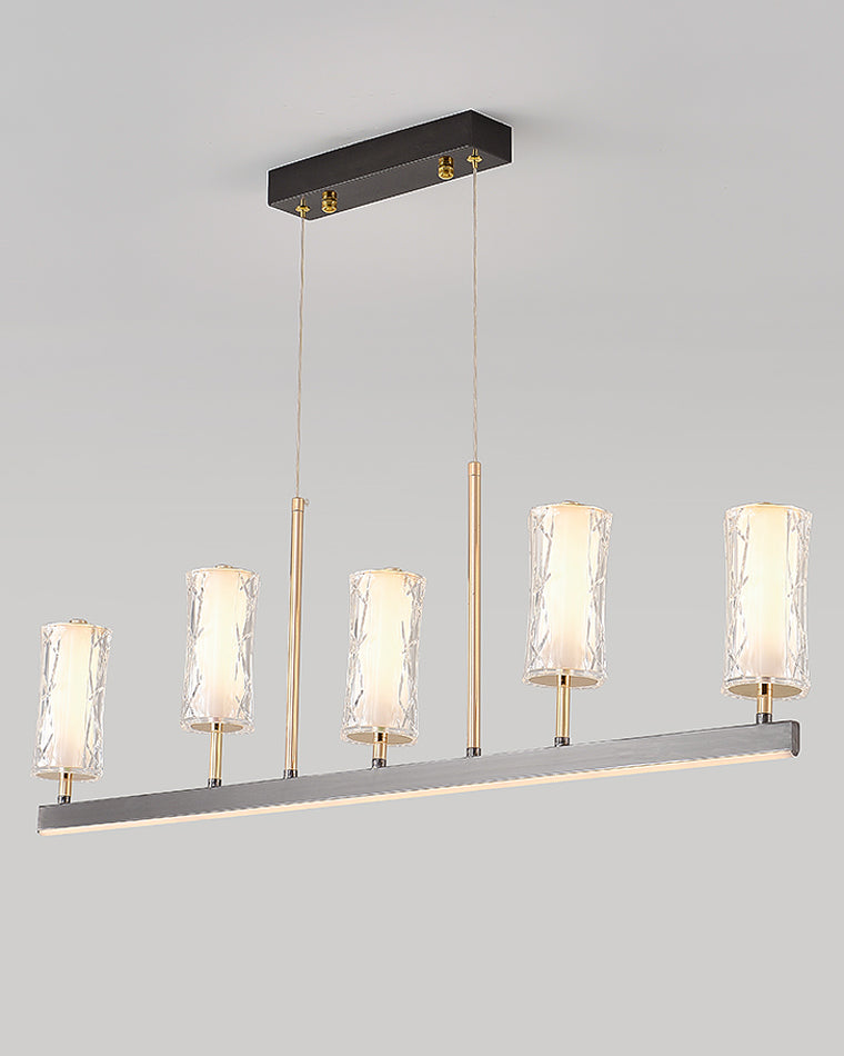 Diff Black and Gold Pillar Candle Linear Chandelier-DF2278
