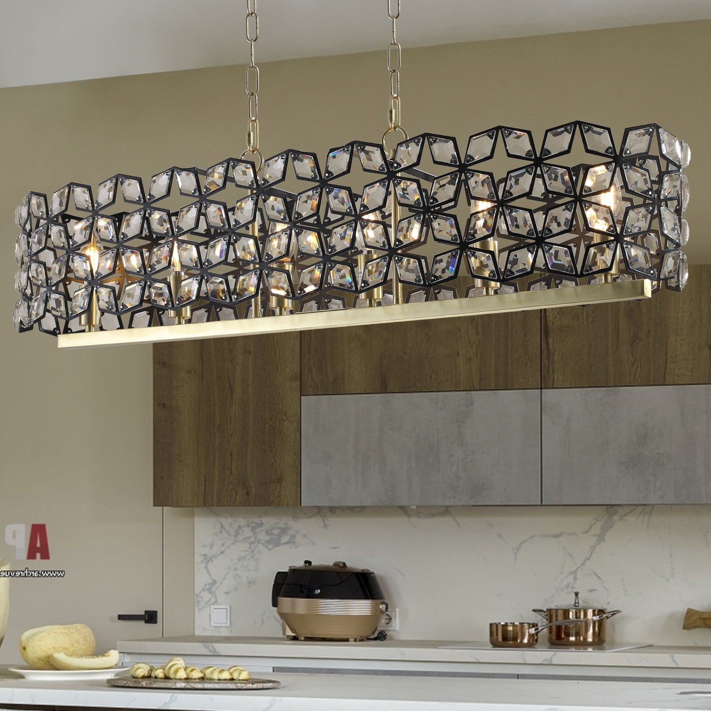 Modern Luxury Champagne Gold Oval Crystal ceiling chandelier -DG2034