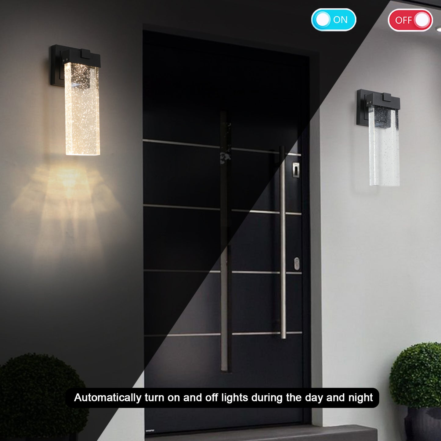Outdoor waterproof transparent LED crystal wall lamp (2 packs)-DG2055