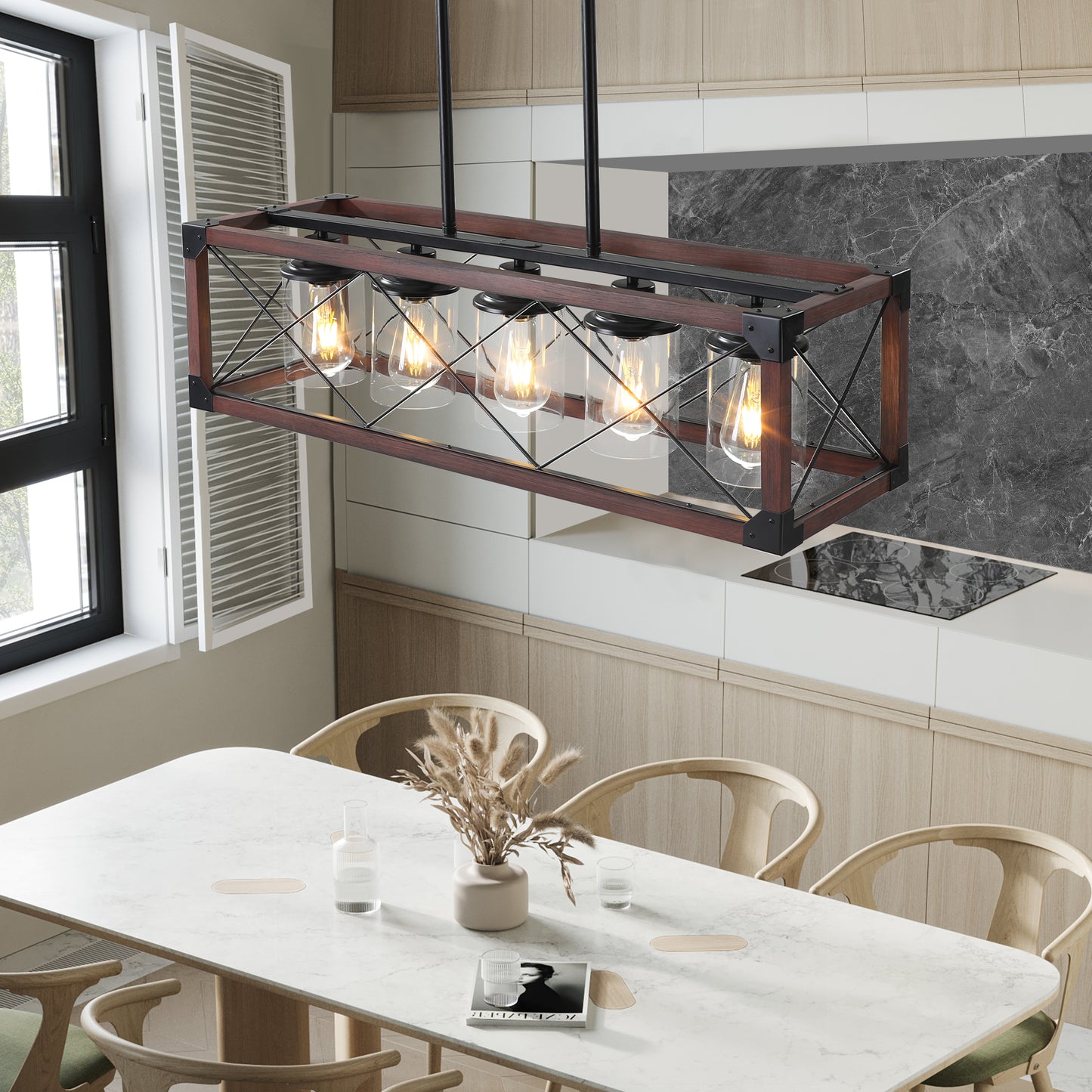5-Light Retro Farmhouse Chandelier -DG2005