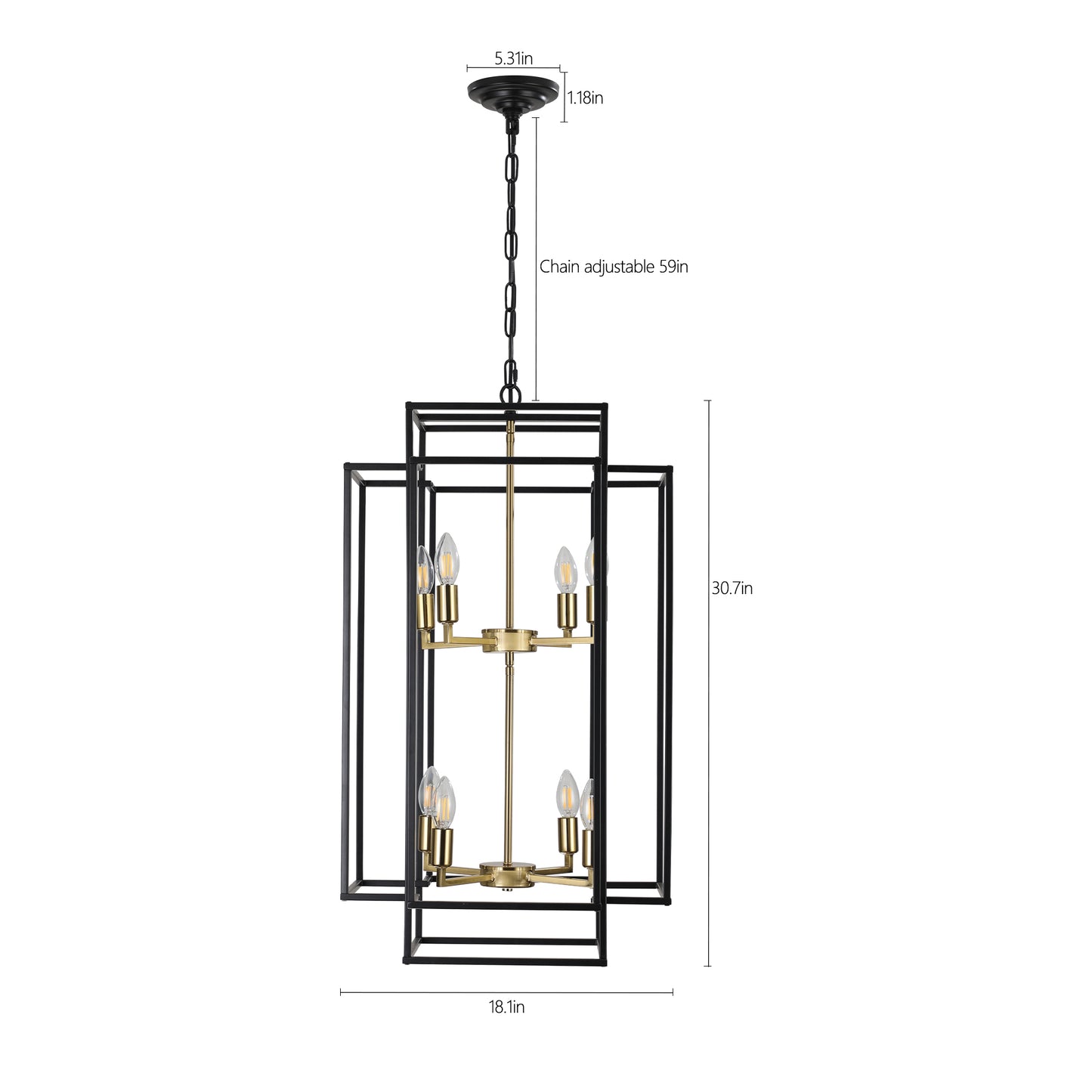 8-Lights Lantern Tiered Pendant Light -DG2008