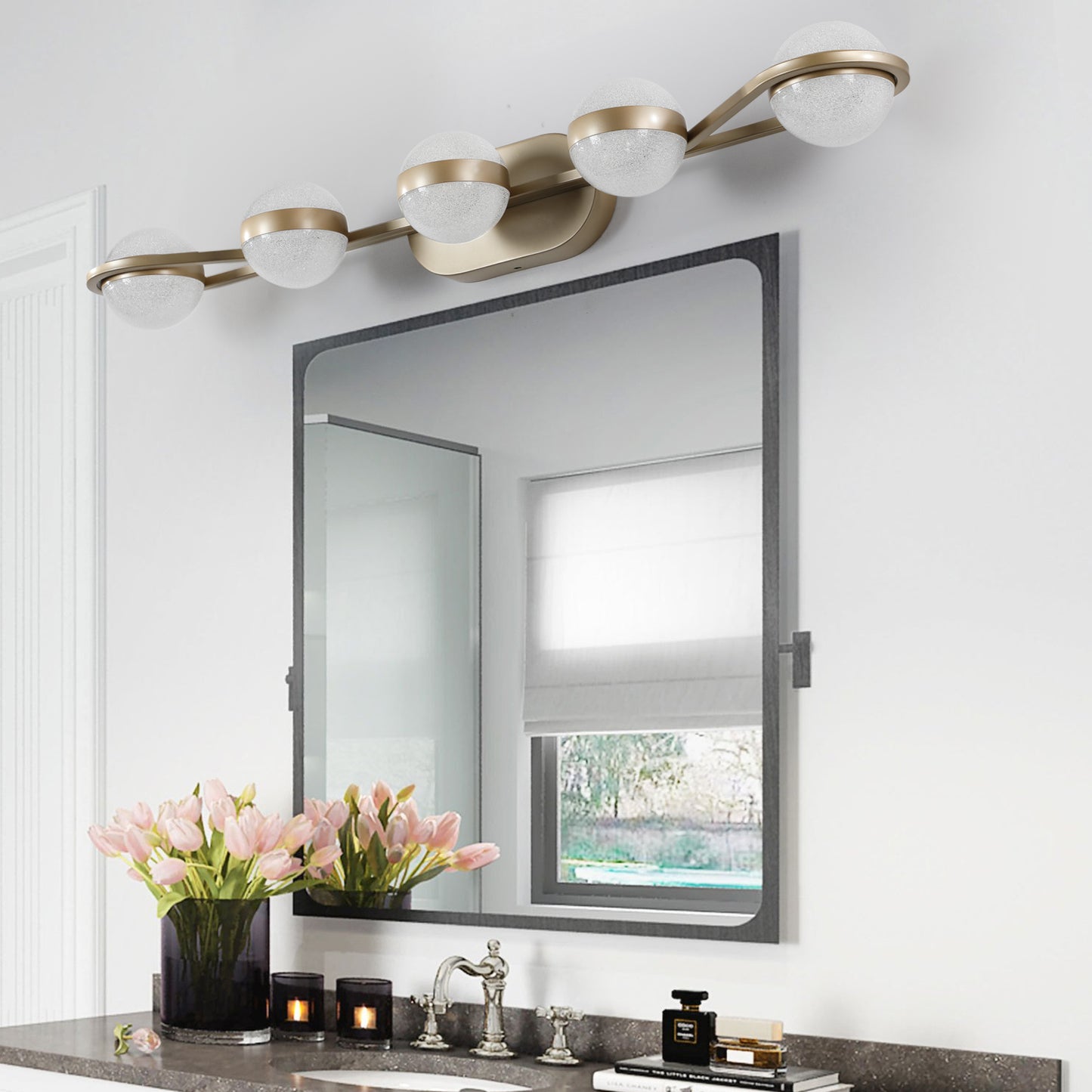 Modern Minimalist LED 5 Bulb Bathroom Vanity Light-DG2039