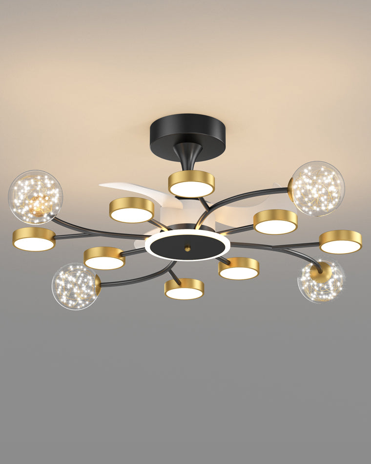 Diff Invisible Ceiling Fan Chandelier with Remote-DF5046