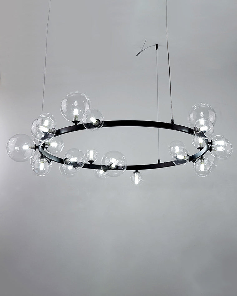 Diff Smoked Glass Bubble Circular Chandelier-DF2292