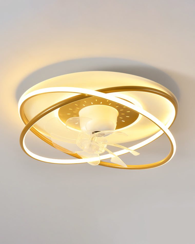 Diff Remote Oscillating Flush Mount Ceiling Fan with Dimmable Light-DF5064
