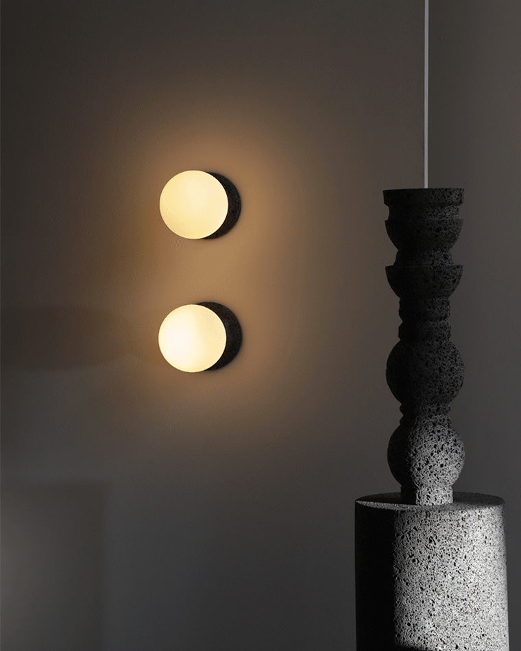 Diff White & Black Glass Globe Wall Sconce-DF6103