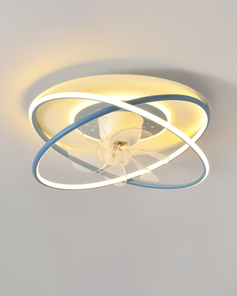 Diff Remote Oscillating Flush Mount Ceiling Fan with Dimmable Light-DF5064