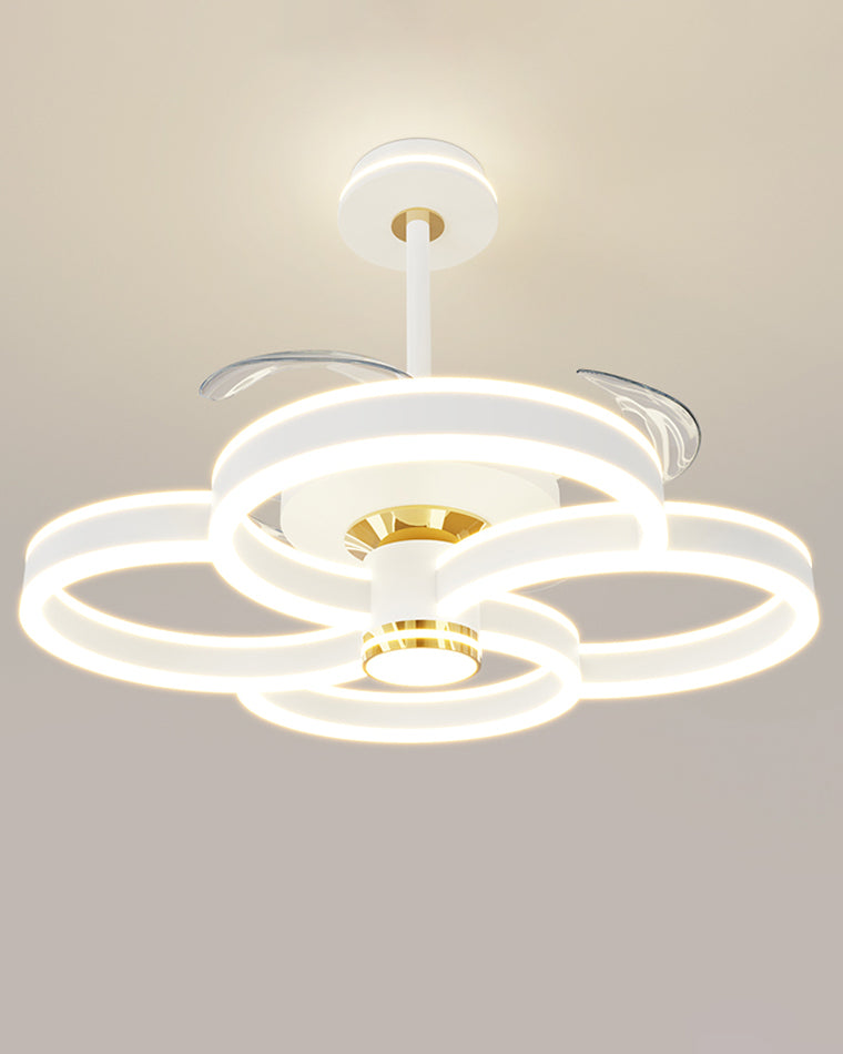 Diff 24" Remote Ceiling Fan Chandelier with Dimmable Bright Light-DF5043