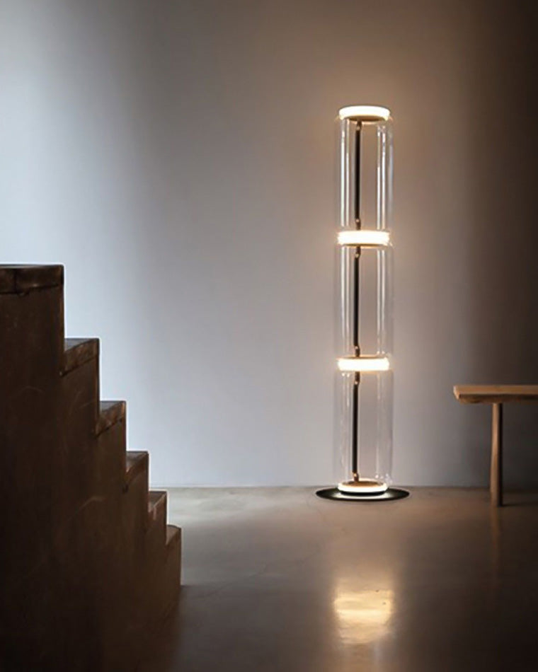 Diff Glass Column Torchiere Floor Lamp-DF7018